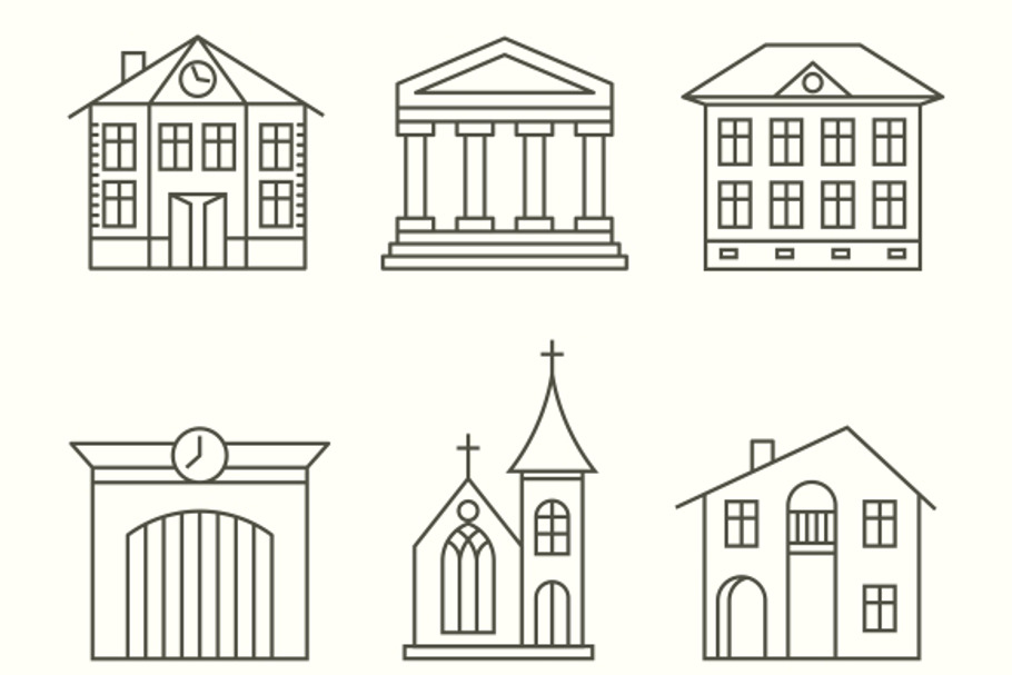 House building icons set in House Icons - product preview 8