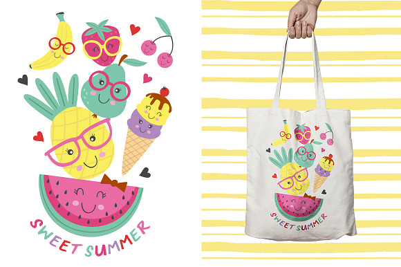 fruits and ice cream collection in Illustrations - product preview 8