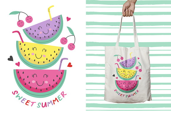 fruits and ice cream collection in Illustrations - product preview 9