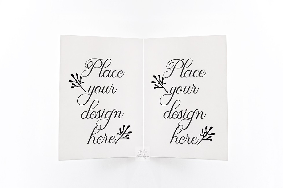 Open A6 A5 Greeting Card psd mockup in Print Mockups - product preview 8
