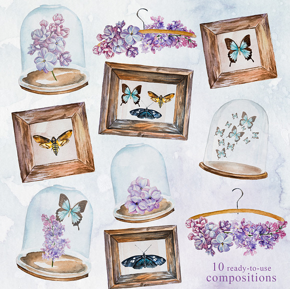 Watercolor Vintage Collection Set in Illustrations - product preview 2