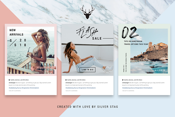 Rose Gold Hand-Drawn Instagram Posts in Instagram Templates - product preview 5