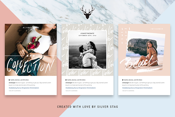 Rose Gold Hand-Drawn Instagram Posts in Instagram Templates - product preview 6