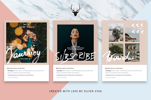 Rose Gold Hand-Drawn Instagram Posts in Instagram Templates - product preview 7