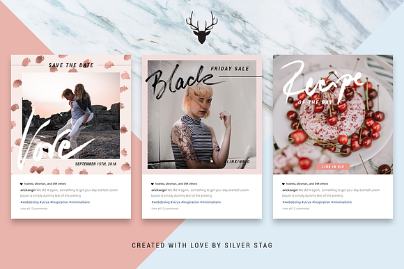Rose Gold Hand-Drawn Instagram Posts in Instagram Templates - product preview 9