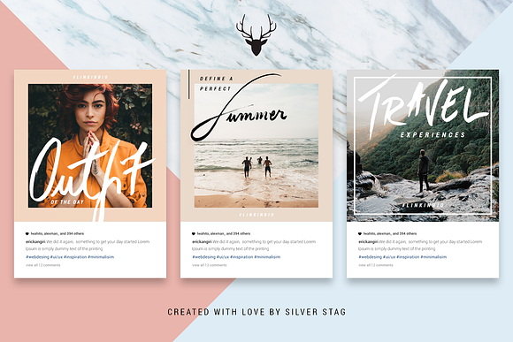 Rose Gold Hand-Drawn Instagram Posts in Instagram Templates - product preview 10