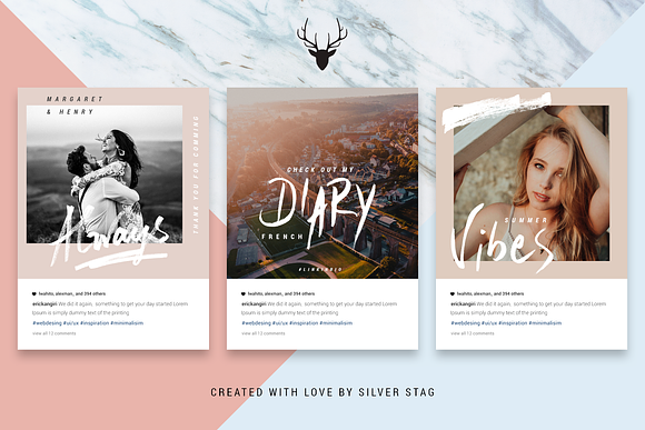 Rose Gold Hand-Drawn Instagram Posts in Instagram Templates - product preview 11