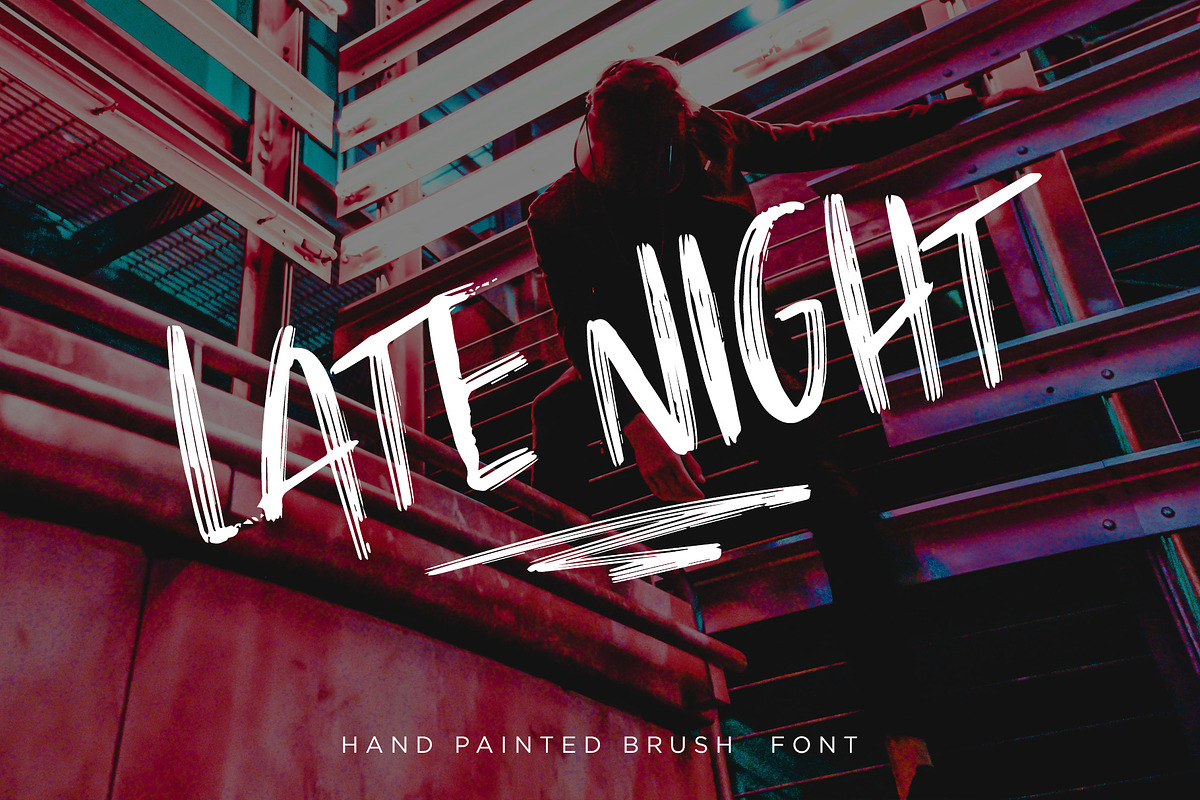 Late Night - Textured Brush Font in Display Fonts - product preview 8