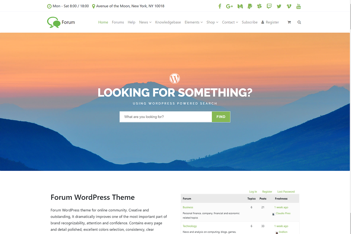 Forum WordPress Theme in WordPress Business Themes - product preview 8