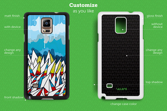 Galaxy Note 4 2d Sublimation Mock-up in Product Mockups - product preview 1