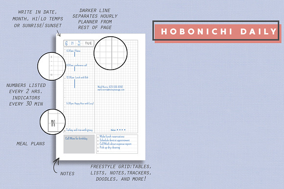 Daily, Weekly, Monthly - Hobonichi in Stationery Templates - product preview 2