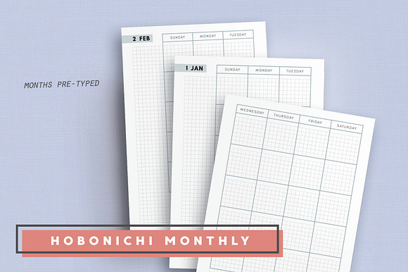 Daily, Weekly, Monthly - Hobonichi in Stationery Templates - product preview 4