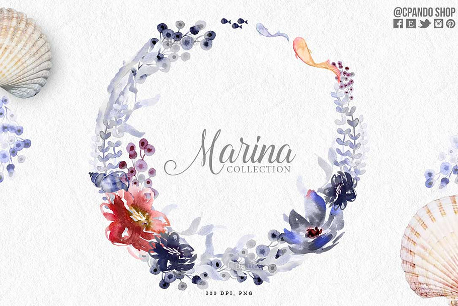 Marina, beach wedding clip art in Illustrations - product preview 8