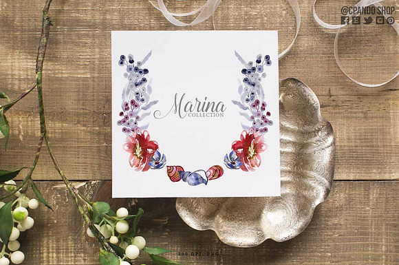 Marina, beach wedding clip art in Illustrations - product preview 3