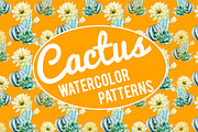 Watercolor cactus patterns