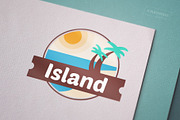Tropical Island Resort Logo Template
