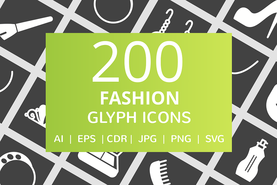 200 Fashion Glyph Inverted Icons