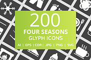 200 Four Seasons Glyph Icons