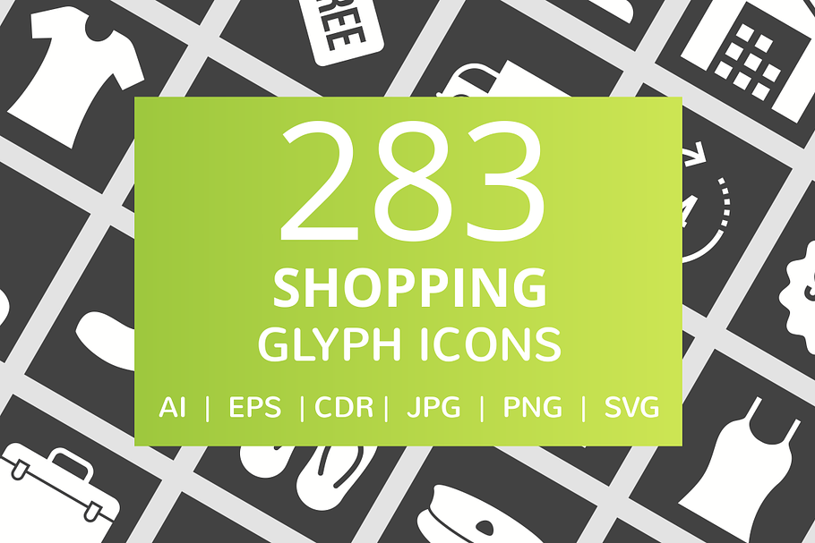 284 Shopping Glyph Inverted Icons in Graphics - product preview 8