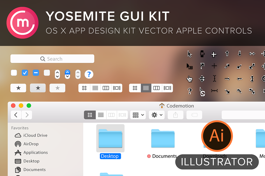 Yosemite GUI for illustrator in Product Mockups - product preview 8