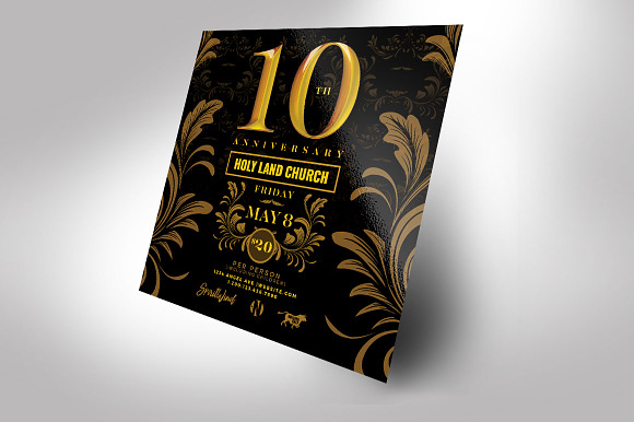 Gold Anniversary Party Square Flyer in Flyer Templates - product preview 1