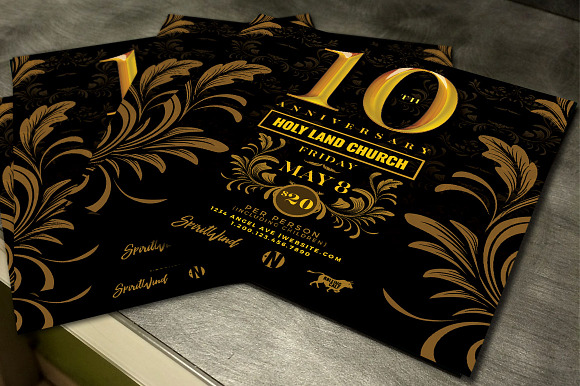 Gold Anniversary Party Square Flyer in Flyer Templates - product preview 2