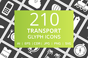 210 Transport Glyph Inverted Icons