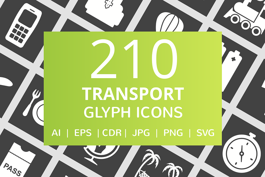 210 Transport Glyph Inverted Icons in Graphics - product preview 8