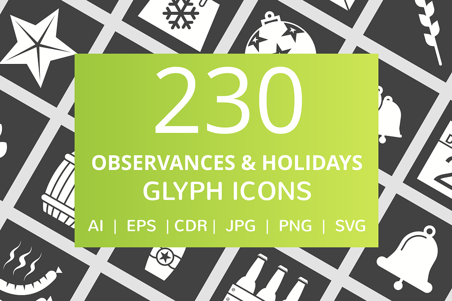 230 Observances & Holiday Glyph Icon in Icons - product preview 8