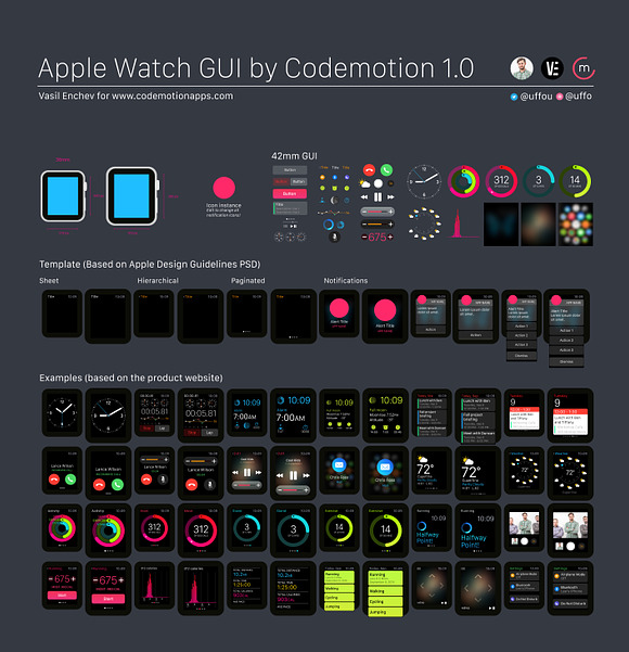 Apple Watch GUI for illustrator in Mobile & Web Mockups - product preview 2