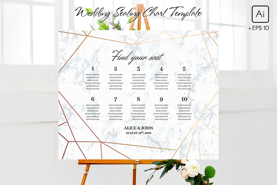 Wedding Seating Chart Template in Wedding Templates - product preview 8