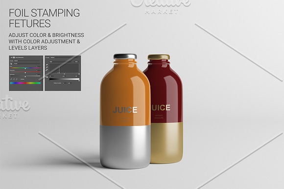 Juice Bottle Mockup in Product Mockups - product preview 8