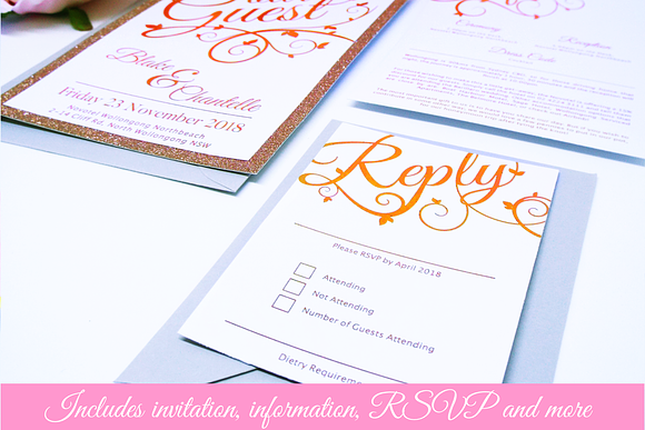 Elegant Wedding Invitation Suite in Wedding Templates - product preview 1