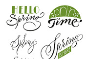 Calligraphic Spring Inscriptions Set