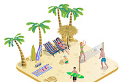 Isometric Summer Vacation Concept