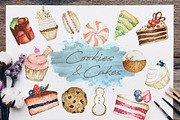 Cake and Cookies Watercolour