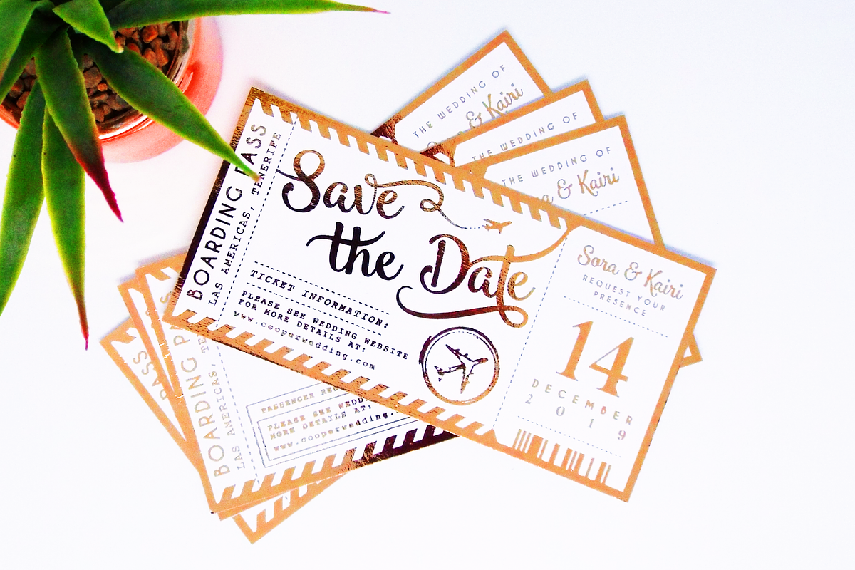 Save the Date Plane Ticket Template in Wedding Templates - product preview 8