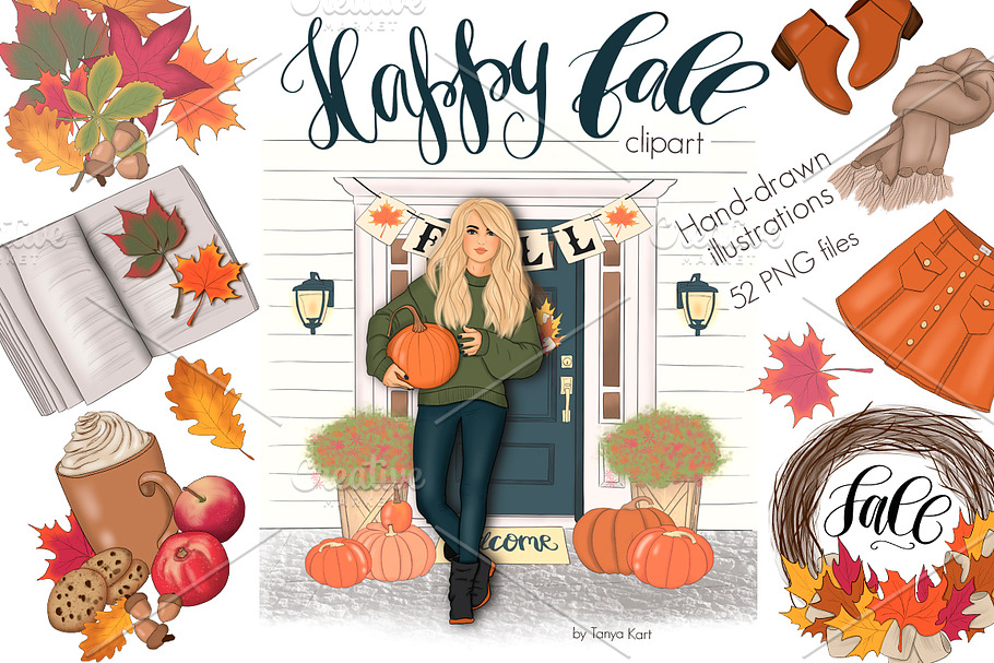 Happy Fall Autumn Design Kit in Illustrations - product preview 8