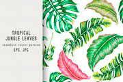 Tropical leaves summer pattern