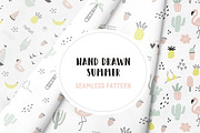 Hand drawn summer seamless pattern