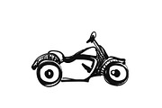 Motorcycle icon in doodle sketch
