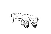 Tractor sketch. Agricultural machine