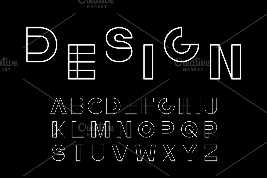 English alphabet,minimalistic design