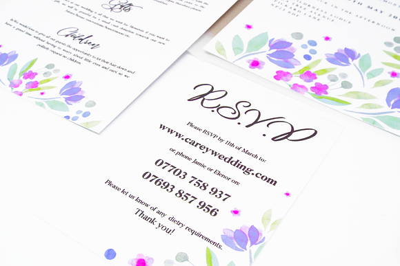 Watercolor Wedding Invitation Set in Wedding Templates - product preview 1