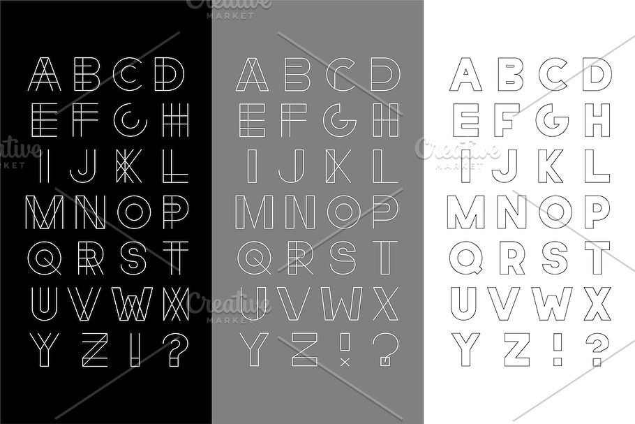 Set of vector english alphabets.