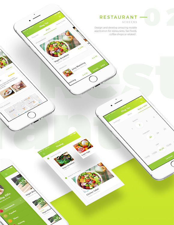 Organic food UI Kit for Ps in UI Kits and Libraries - product preview 1