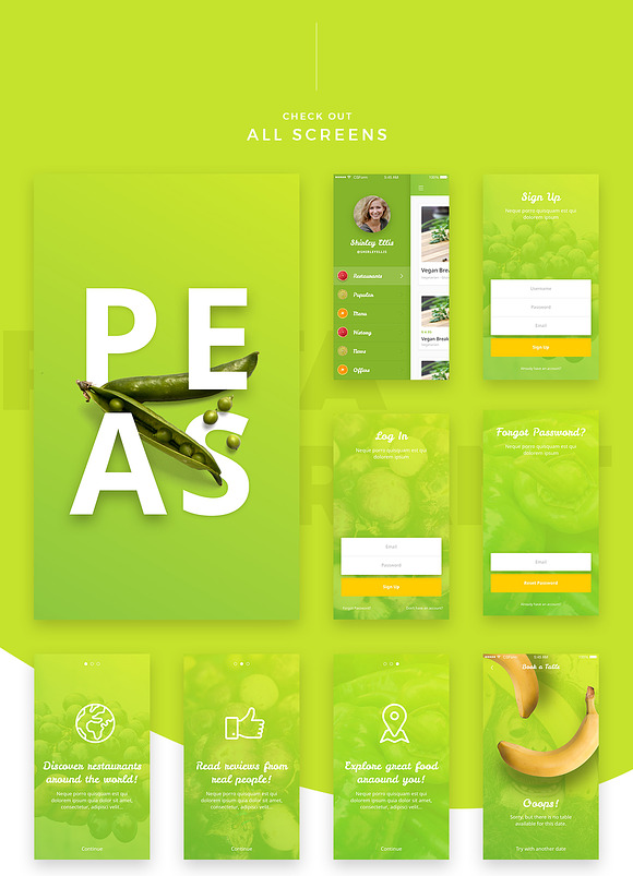 Organic food UI Kit for Ps in UI Kits and Libraries - product preview 5