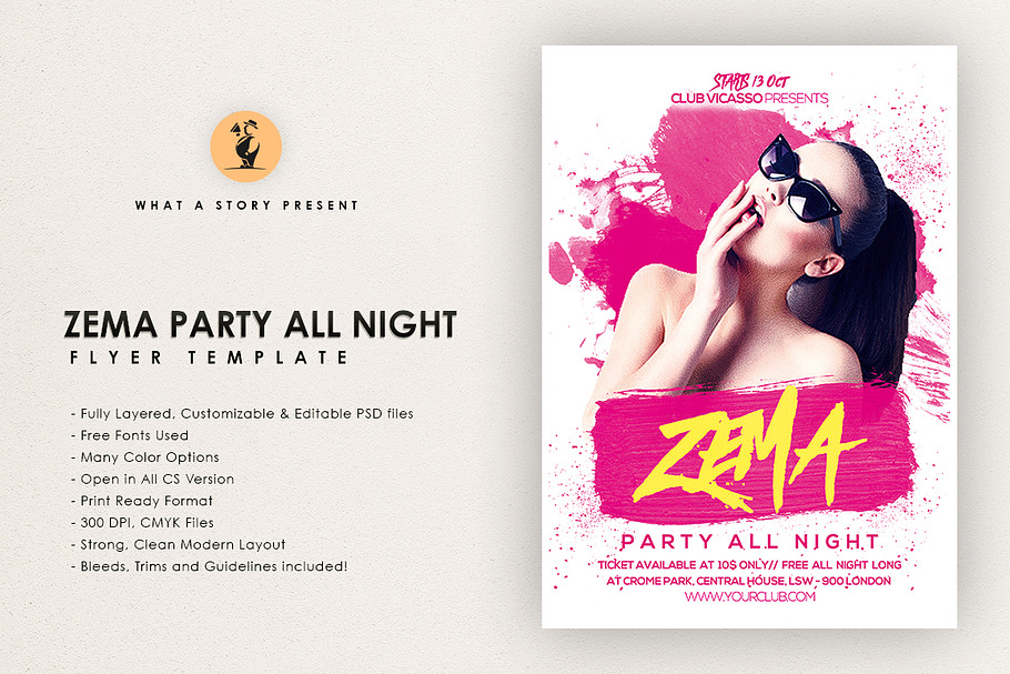 Zema Party All Night Flyer