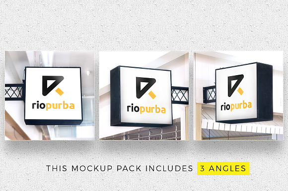 Signage Logo Mockup Pack - 3 Angles in Branding Mockups - product preview 2