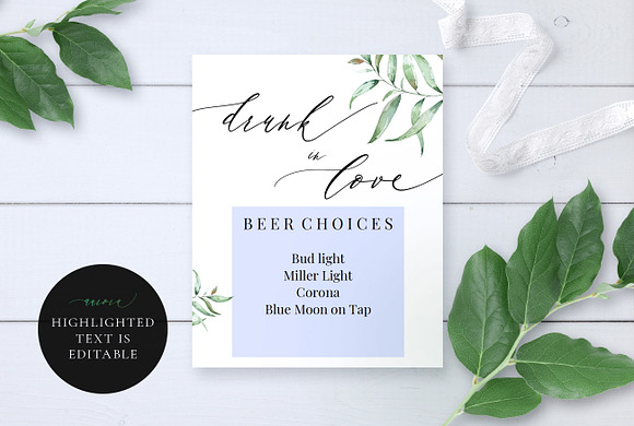 Drunk in Love Sign Template, Aurora in Wedding Templates - product preview 3